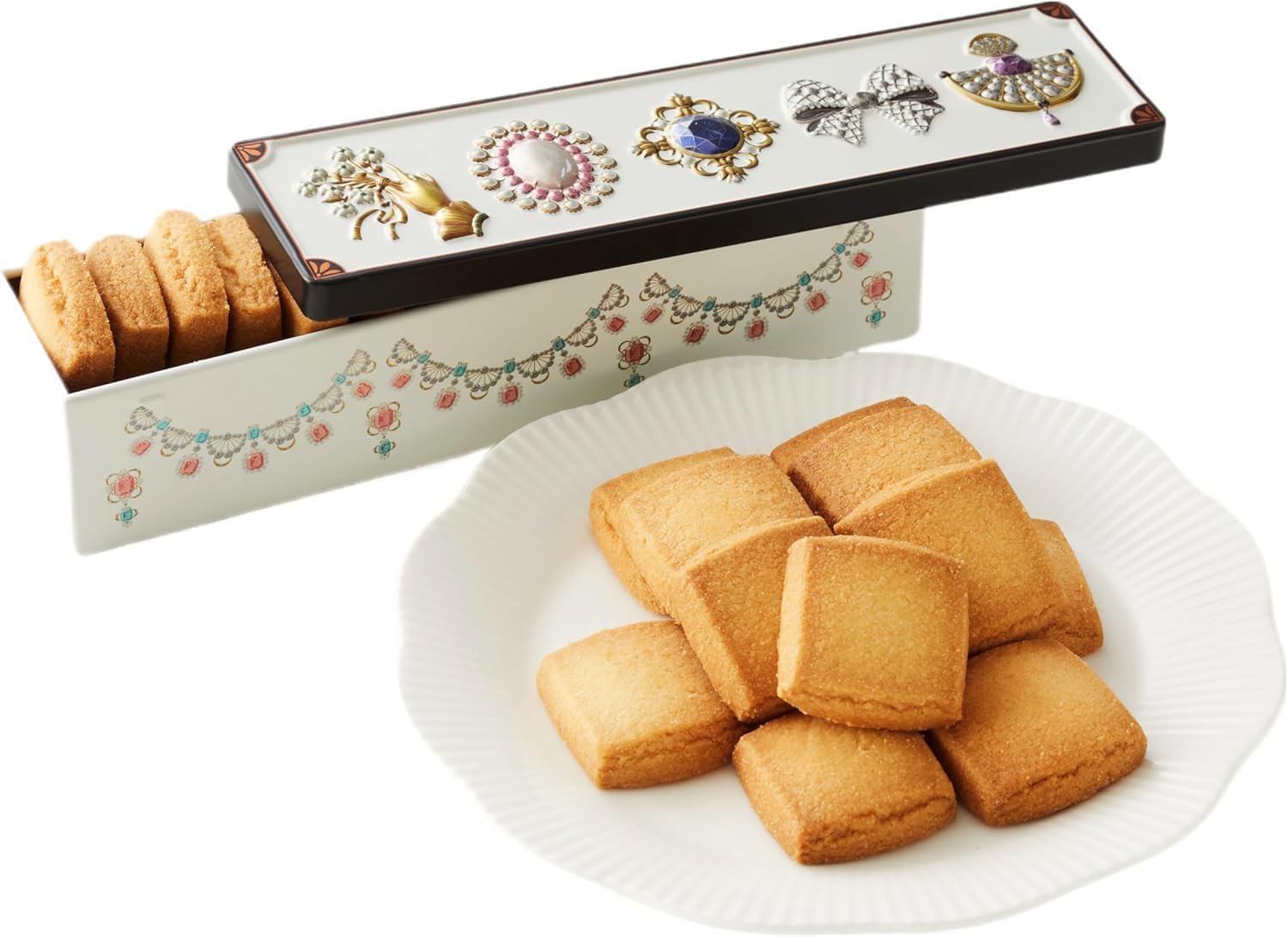 SABLE D’OR Cookie Tin, Western-style Pastry Gift, Cookie Gift, Valentine's Day, White Day (Blue)