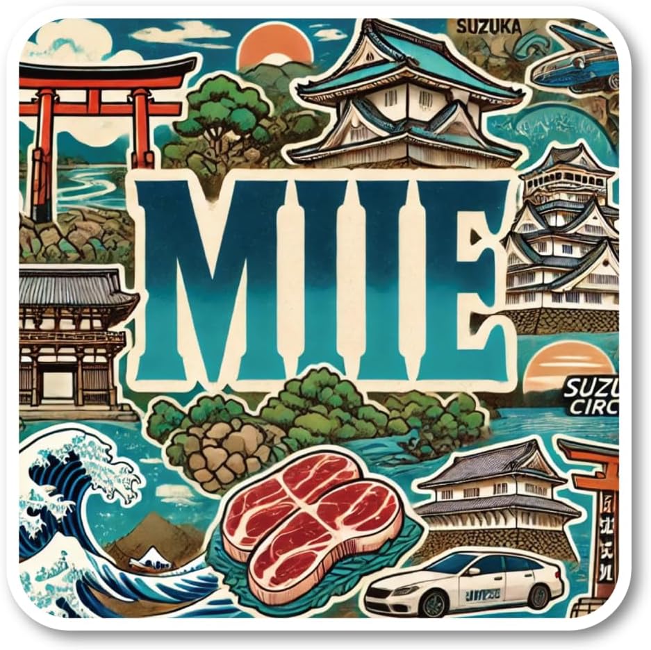 Kongashi Region Sticker Set, Design Set with Famous Places and Cultures of Osaka, Kyoto, Hyogo, Nara, Shiga, Wakayama, and Mie, Perfect for Travel and Tourism Souvenirs, Suitcase, Laptop, Water Bottle, Waterproof Vinyl Material, Kyoto