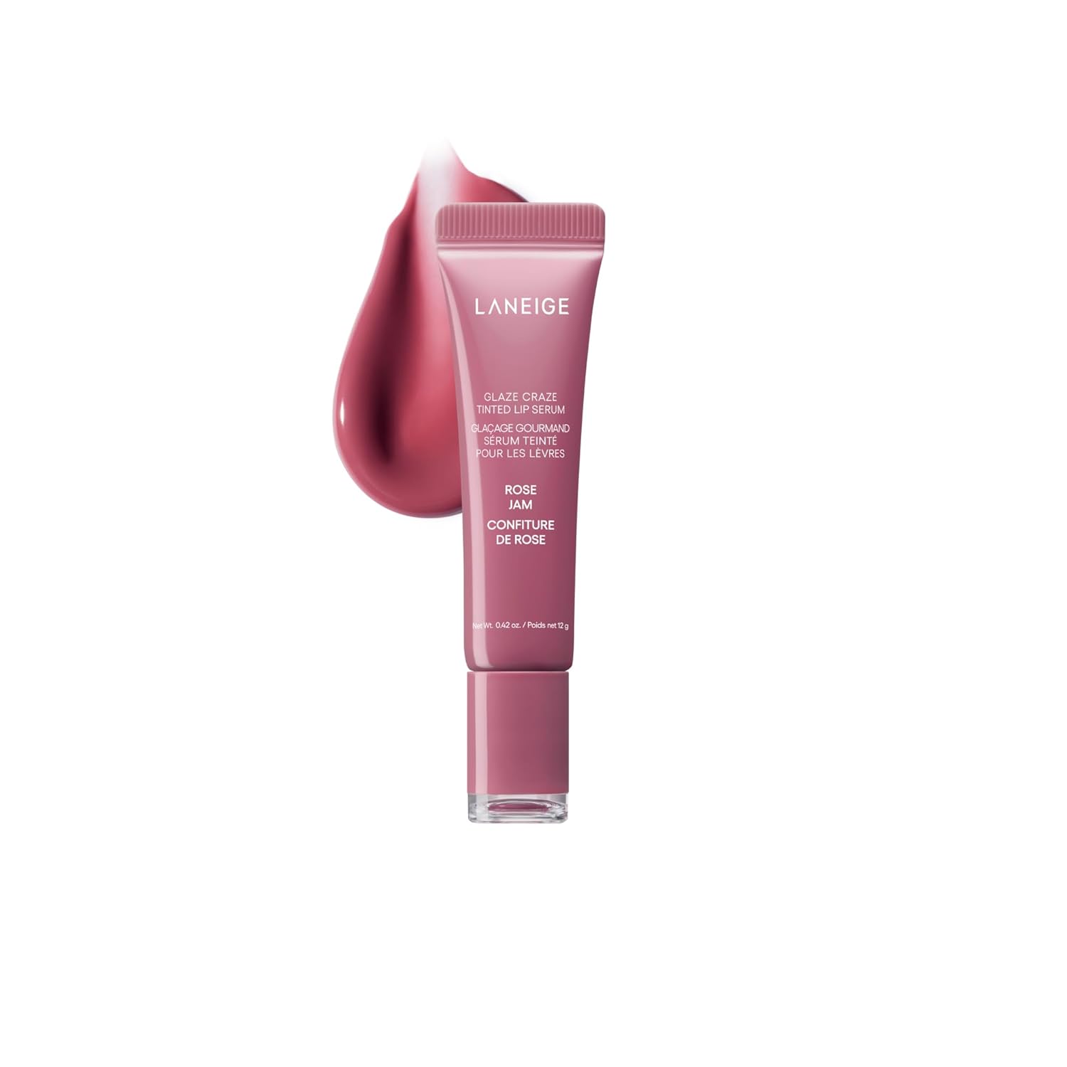 LANEIGE - Suero labial brillante Glaze Craze: Suero labial hidratante para labios brillantes y nutridos con polipéptidos voluminizadores