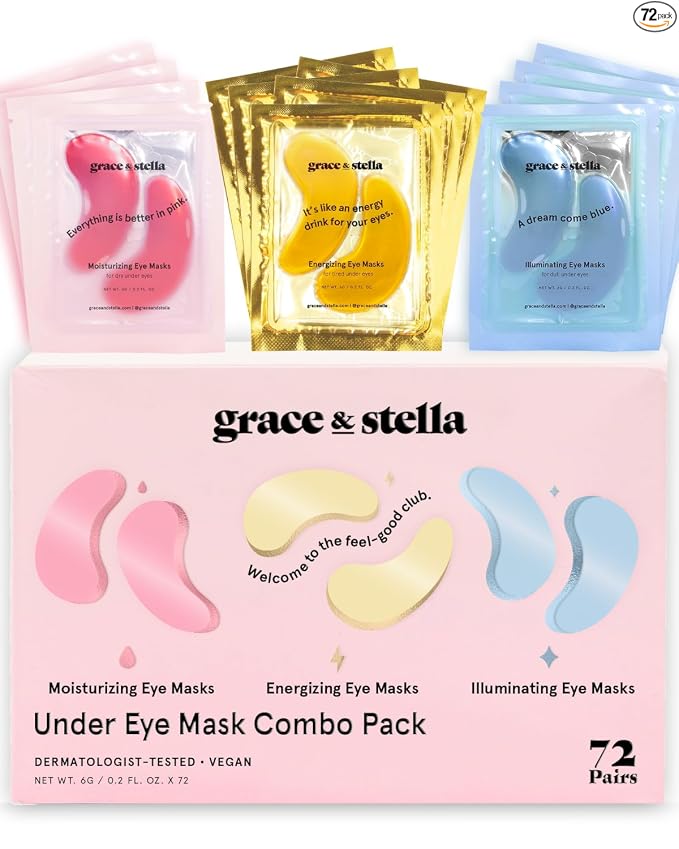 grace & stella - Mascarilla para debajo de los ojos galardonada - Regalos para mujeres - Regalos para niñas adolescentes - Parches de gel para ojeras, ojos hinchados, bolsas debajo de los ojos