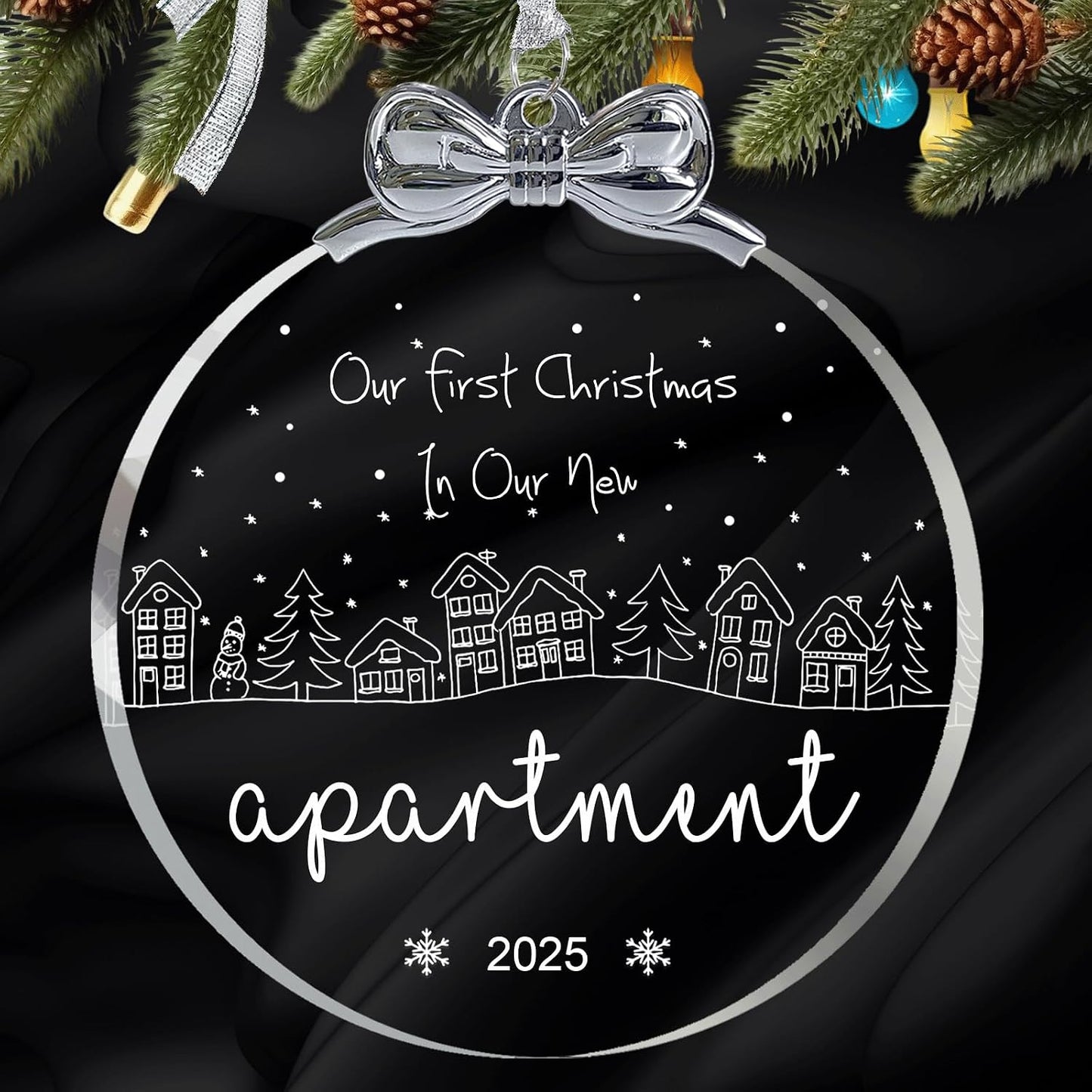 Regalos de boda para parejas, cristal de cristal 2026, adorno de primera Navidad para casados, ideas de regalos de boda para recién casados, regalos de despedida de soltera para novia-05