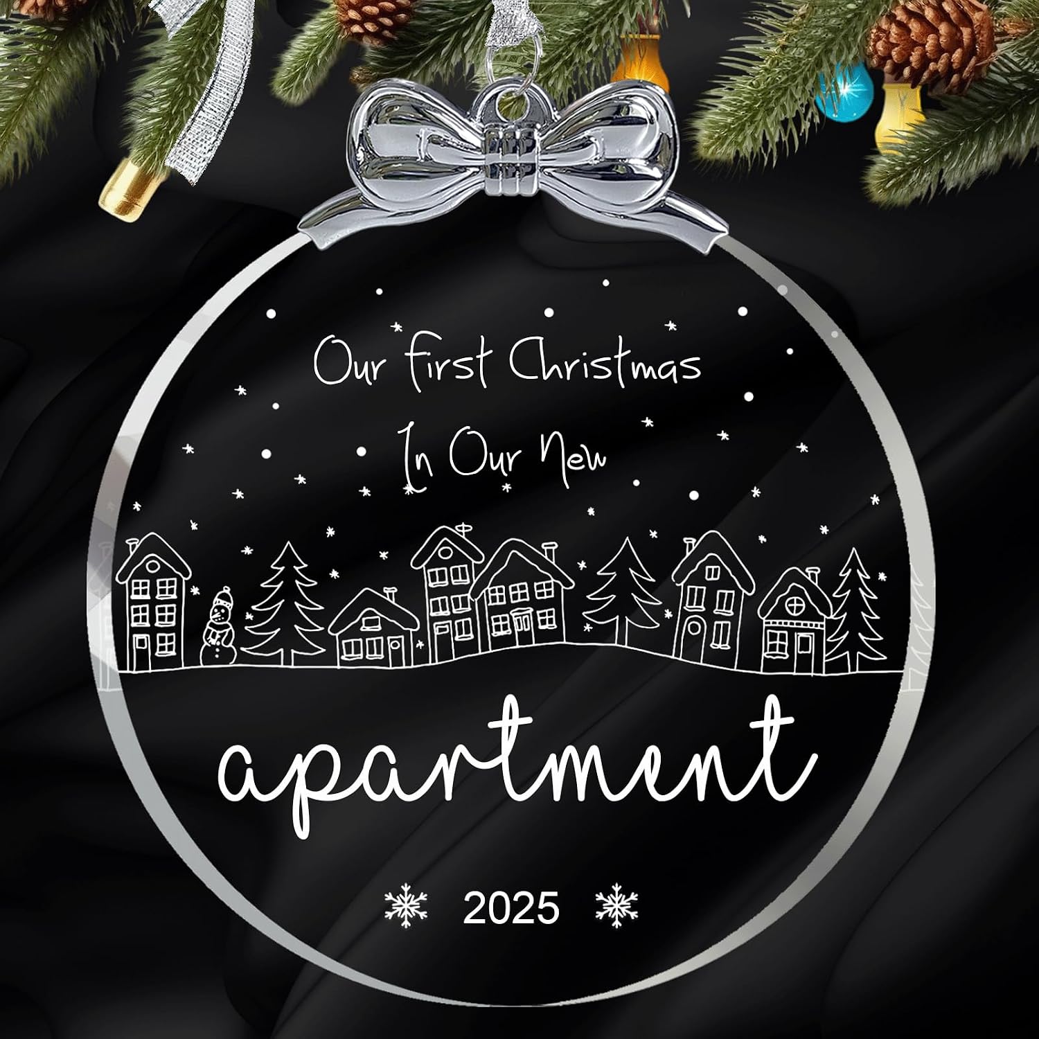 Regalos de boda para parejas, cristal de cristal 2026, adorno de primera Navidad para casados, ideas de regalos de boda para recién casados, regalos de despedida de soltera para novia-05