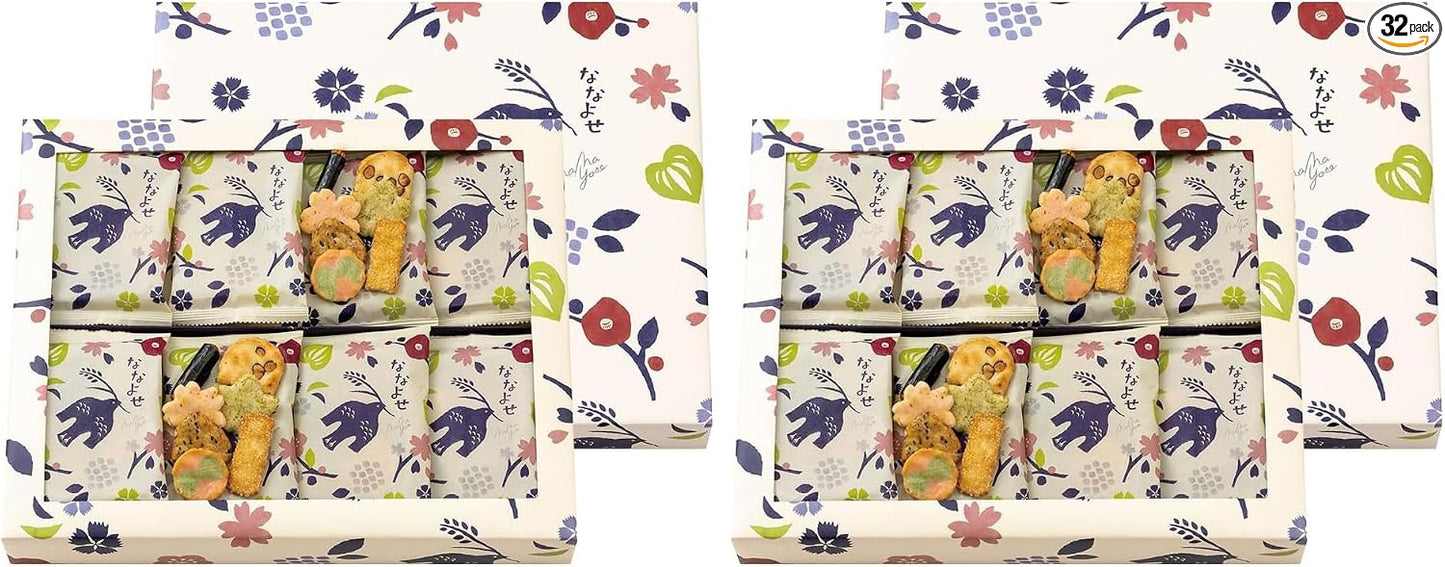 Rakumido Nanayose, 16 Bags, Packaged, No Shopping Bag, Original Small Bag, Gift, Japanese Sweets, Rice Crackers, Senbei, Snacks, Rice Confectionery