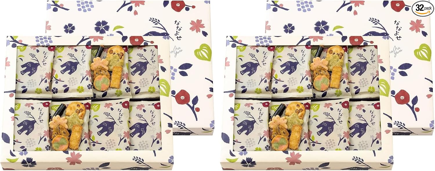Rakumido Nanayose, 16 Bags, Packaged, No Shopping Bag, Original Small Bag, Gift, Japanese Sweets, Rice Crackers, Senbei, Snacks, Rice Confectionery
