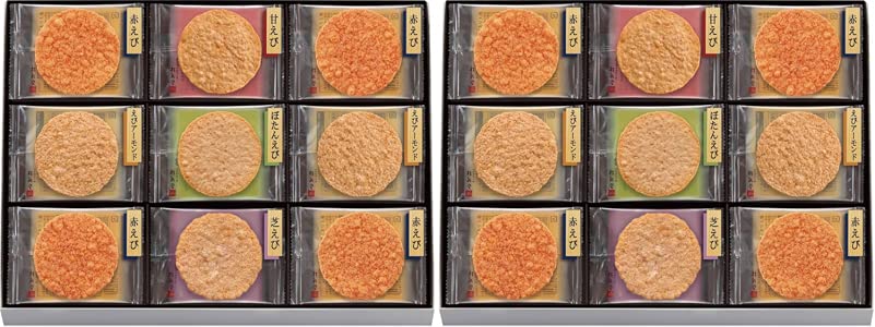 Kaishindo Roasted Assorted Shrimp Rice Crackers Gift Sweets Present Japanese Confectionery Shrimp Rice Crackers Individual Packaging Ochu-gen Offering 18 Bags