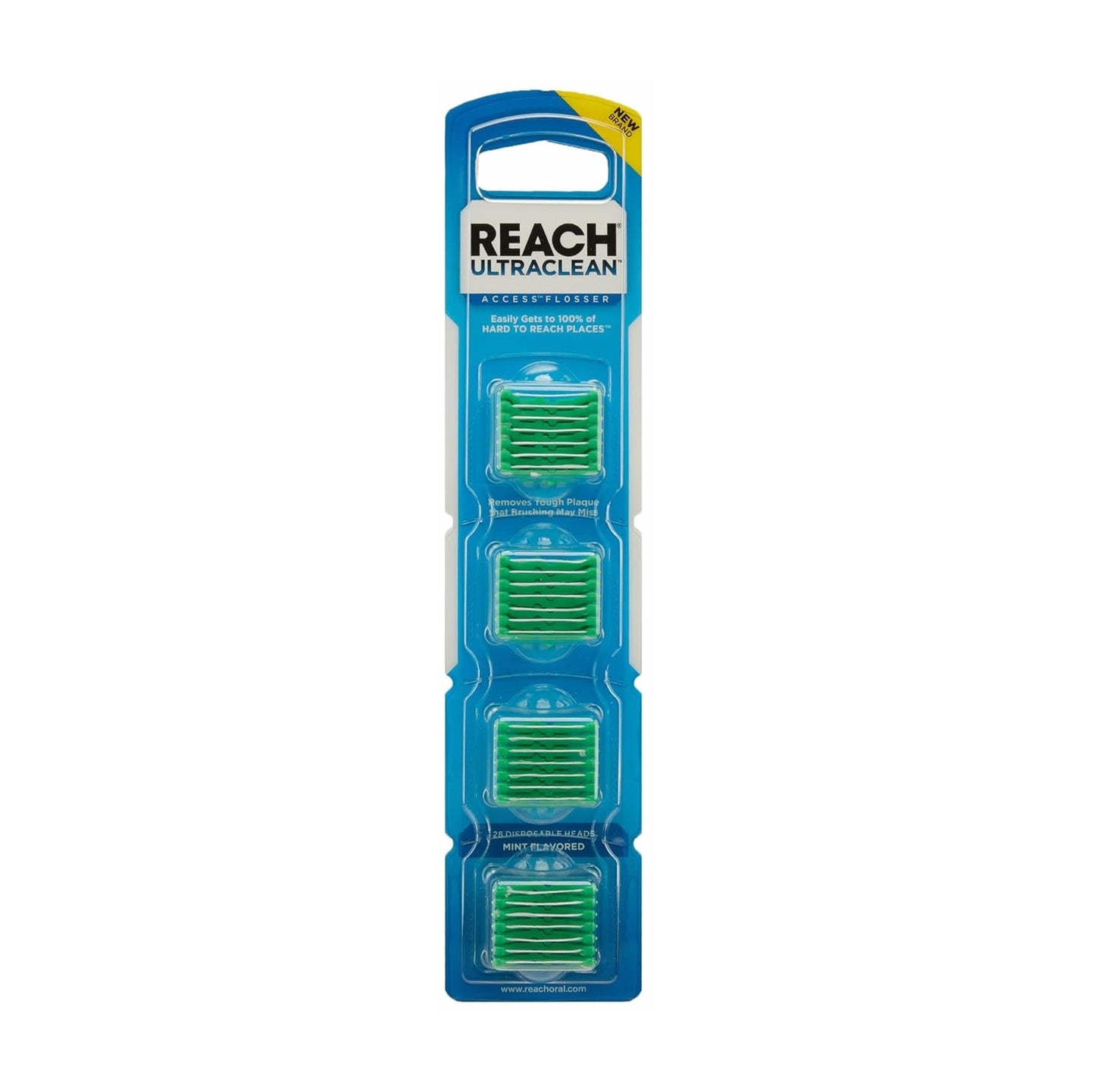 Cabezales de recambio para hilo dental Reach Ultraclean Access, menta, removedor de placa para dientes, resistente a los desgarros, para áreas de difícil acceso, cuidado bucal, sin PFAS, para adultos