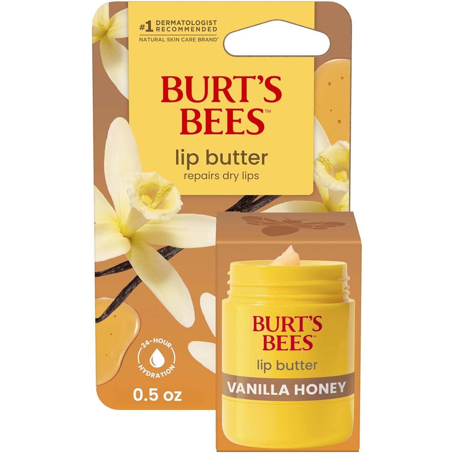 Burt's Bees Mantequilla labial de menta dulce, repara los labios secos, hidratación 24 horas, bloquea la humedad, incluye mantecas de karité y mango, vitamina E rica en antioxidantes, conveniente dispensador de torsión, 0.5 onzas.