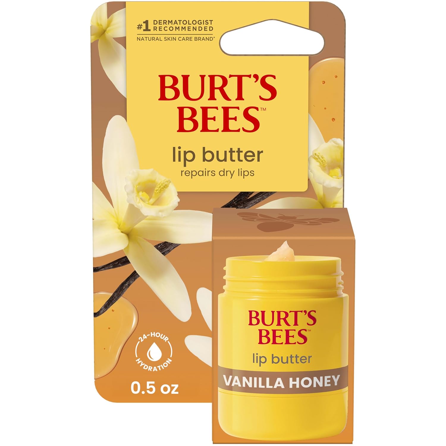 Burt's Bees Mantequilla labial de menta dulce, repara los labios secos, hidratación 24 horas, bloquea la humedad, incluye mantecas de karité y mango, vitamina E rica en antioxidantes, conveniente dispensador de torsión, 0.5 onzas.