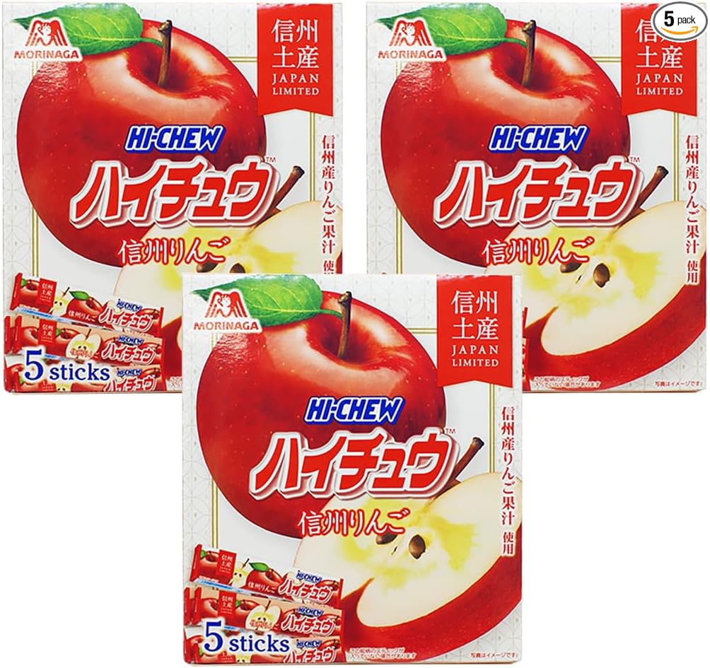 Morinaga Chewing Candy, Shinshu Limited High Chew Shinshu Apple, Made with Shinshu Apple Juice, Local Souvenir Hi-Chew HI-CHEW (1 Box)