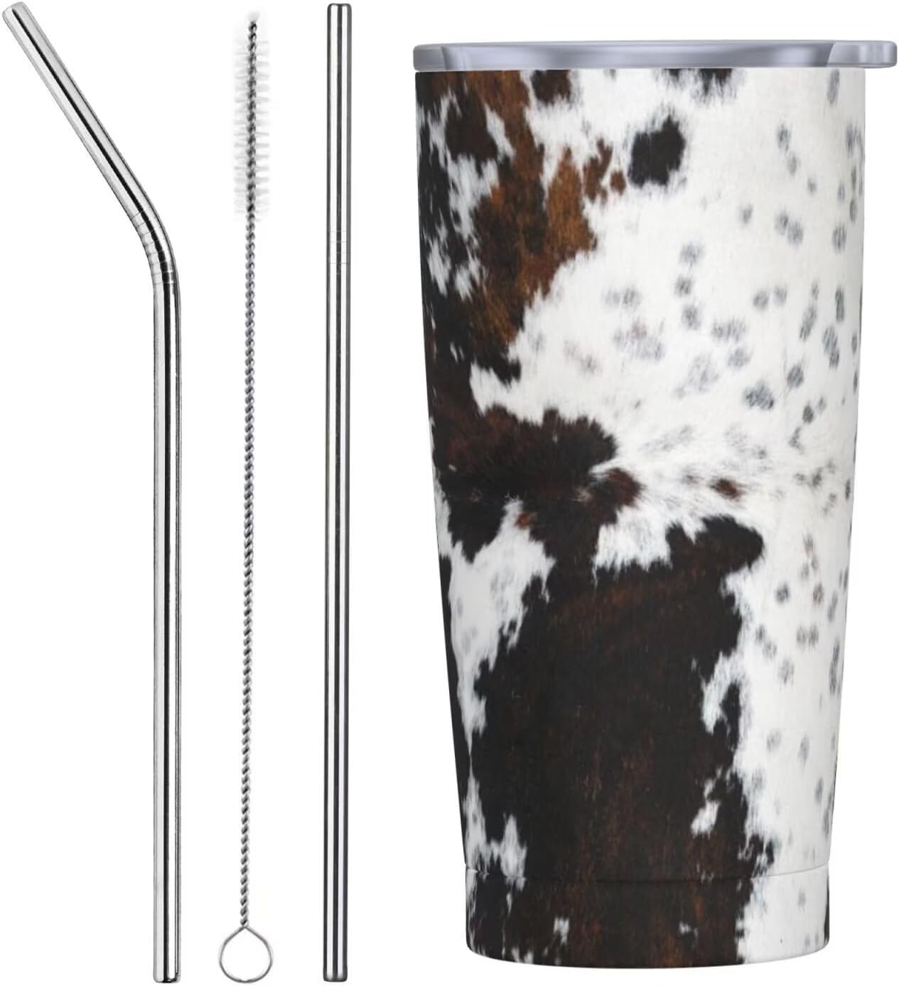 Vaso aislado de acero inoxidable de 20 onzas con tapa y pajilla, diseño vintage de mariposas florales, acuarela, taza de café, té, vino, botella de agua para mujeres y hombres