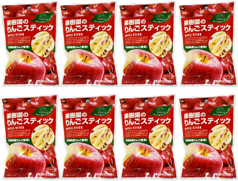 Orchardine (8 Bags) BY3 Apple Stick Fuji 8 Bags, 0.7 oz (20 g) x 8, Aomori Fuji Sweets, Snacks, Low Calories, Low Temperature Vacuum Fry Method, Mail Bin YP