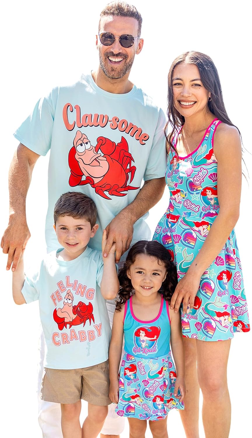 Disney Mickey and Friends Conjuntos Familiares a Juego Vestidos sin Mangas y Camisas de Manga Corta para Mamá y Yo