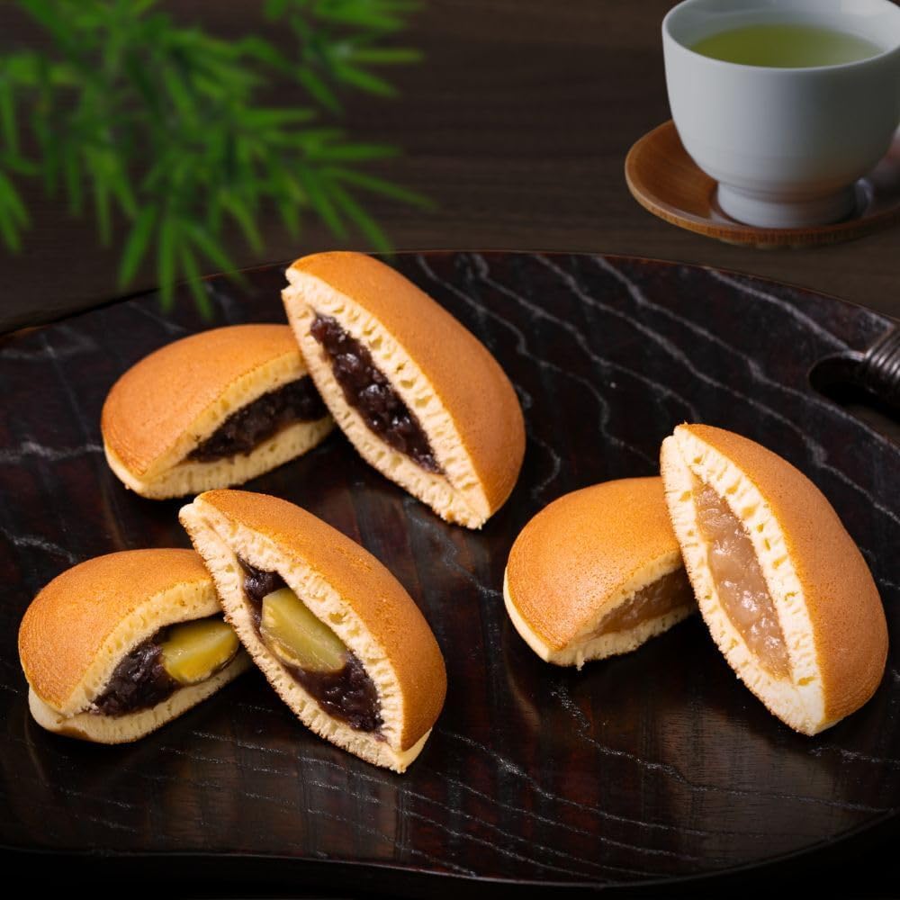 [Enjoy the Ultimate "Azuki Beans" Kyoa-zuki Dorayaki Mikasa, 5 Pieces (2 x Tsubu-an / 1 x Shiro-an / 2 x Chestnut Bun A), Assorted, Japanese Sweets, Gift, Kyoto, Individually Packaged, Homecoming