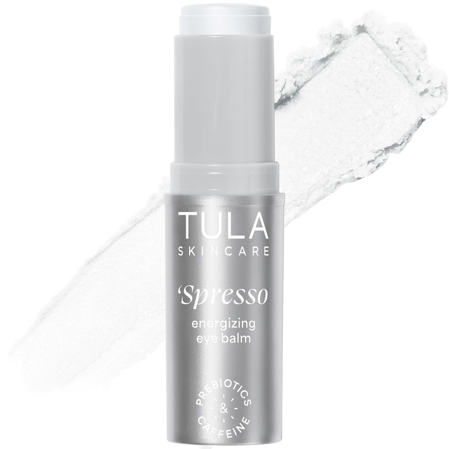 TULA Skin Care - Bálsamo para ojos 'Spresso, tratamiento energizante e hidratante con cafeína para ojeras, portátil y perfecto para usar sobre la marcha, 0.35 onzas