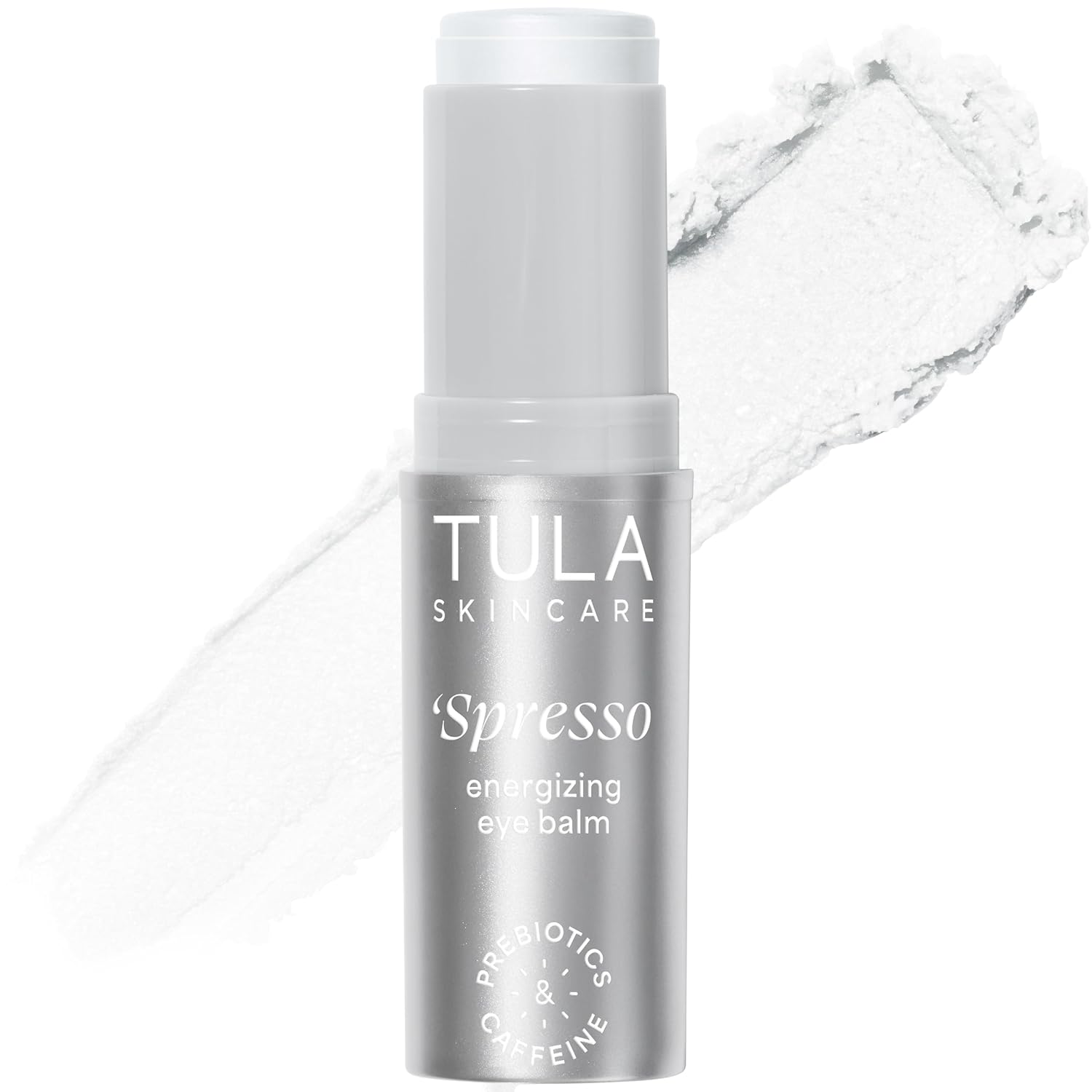 TULA Skin Care - Bálsamo para ojos 'Spresso, tratamiento energizante e hidratante con cafeína para ojeras, portátil y perfecto para usar sobre la marcha, 0.35 onzas