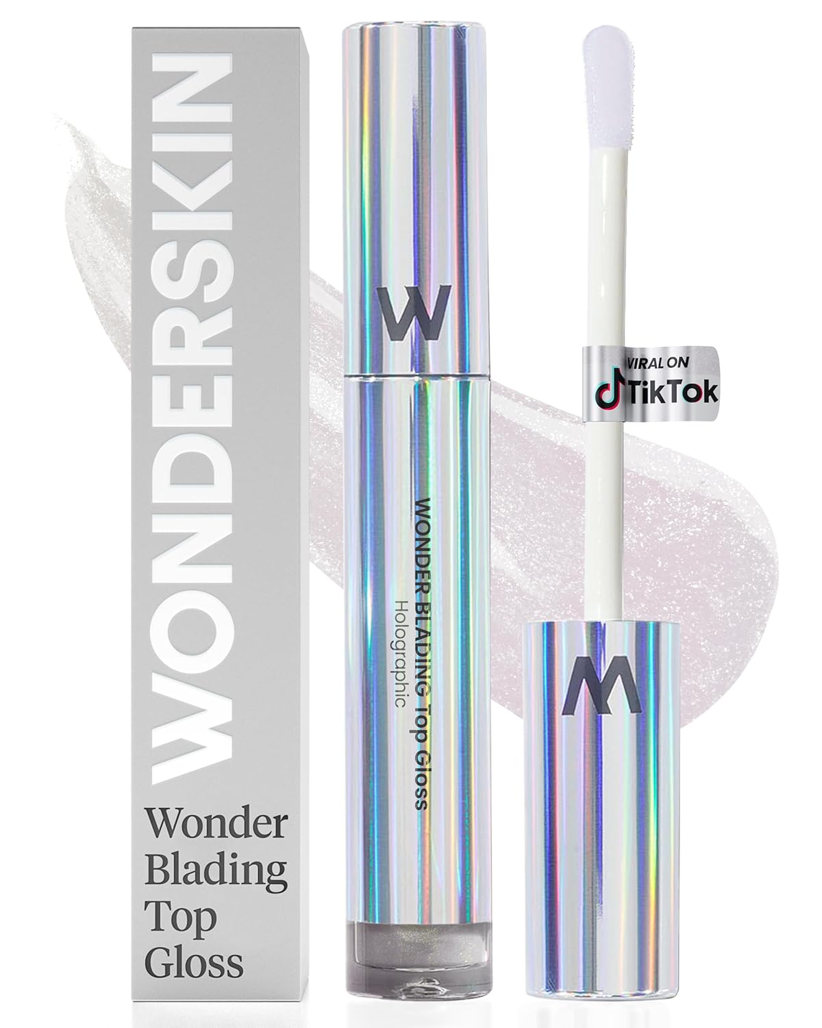 Wonderskin Brillo de Labios Blading Top Gloss, Brillo de Labios con Purpurina Dorada, Maquillaje de Labios Hidratante y de Acabado de Alto Brillo (Purpurina Dorada)