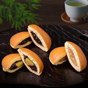 [Enjoy the Ultimate "Azuki Beans" Kyoa-zuki Dorayaki Mikasa, 5 Pieces (2 x Tsubu-an / 1 x Shiro-an / 2 x Chestnut Bun A), Assorted, Japanese Sweets, Gift, Kyoto, Individually Packaged, Homecoming