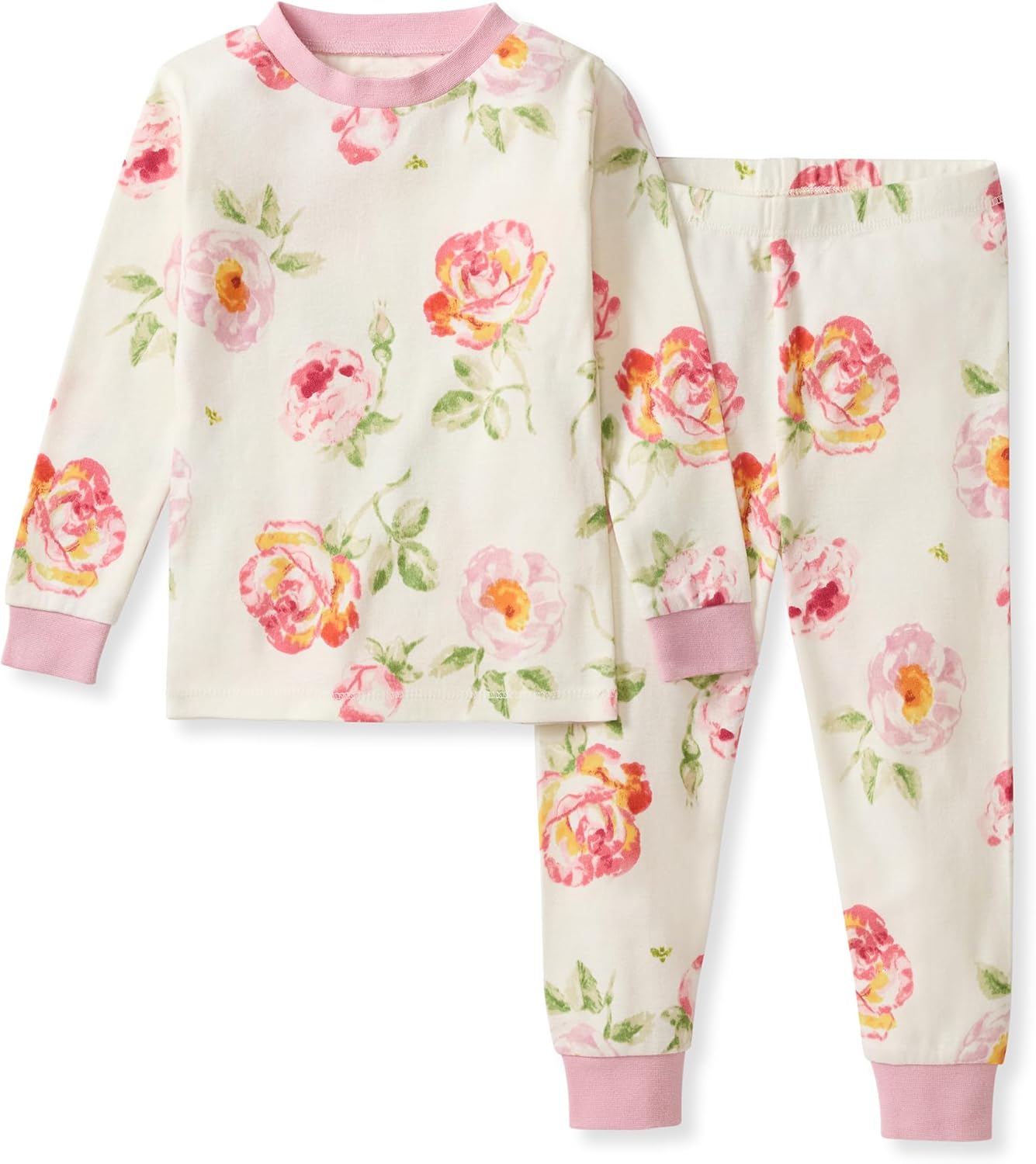 Burt's Bees Baby Pijama de algodón orgánico para niñas, conjunto de pijama para niños pequeños, 2 piezas