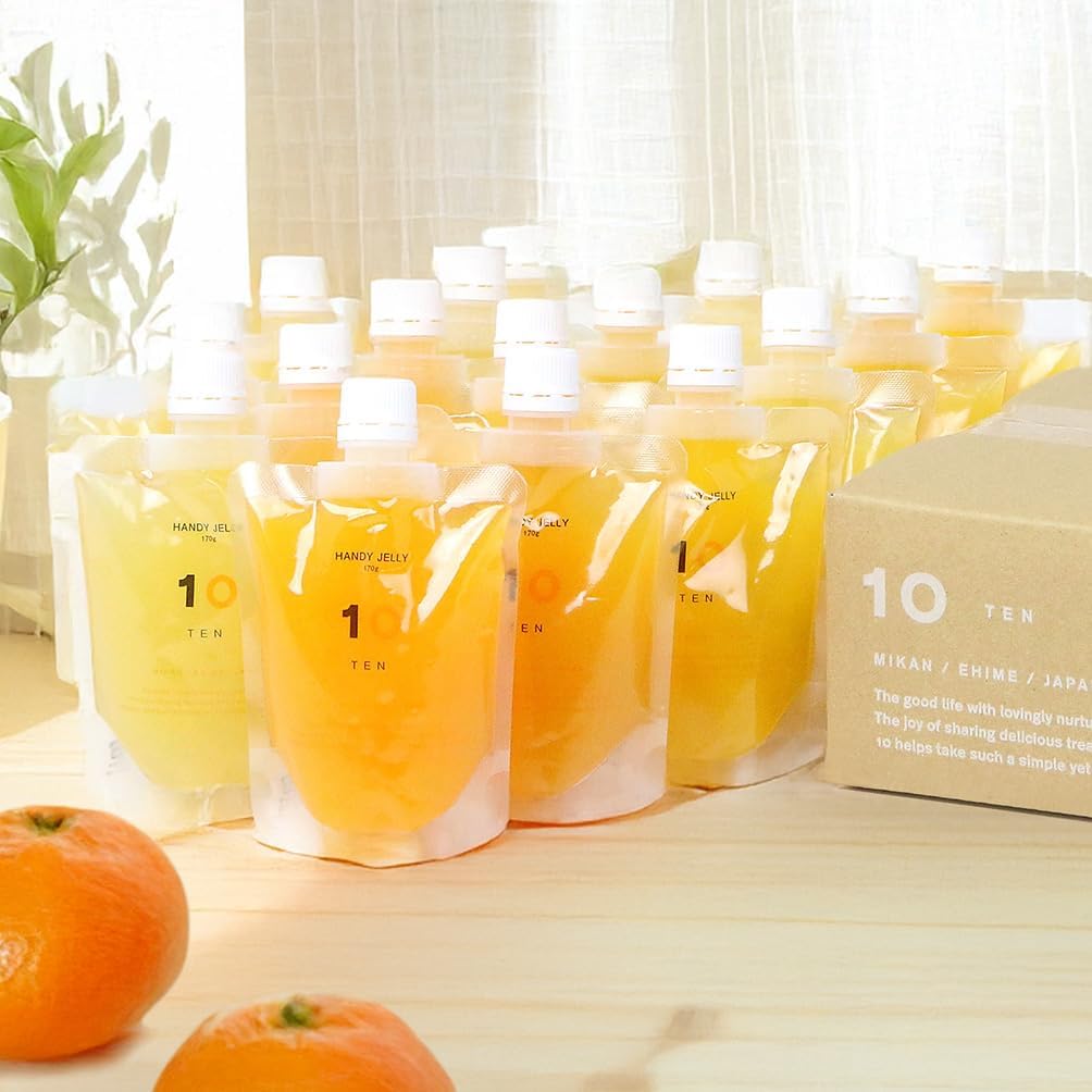 10FACTORY Ehime Mikan Jelly, Set of 8 (7 Types), 6.0 oz (170 g), Ehime Product, Additive-Free, Fruit, Orange, Made in Japan, Handy Jelly (8 Pieces, 7 Types)