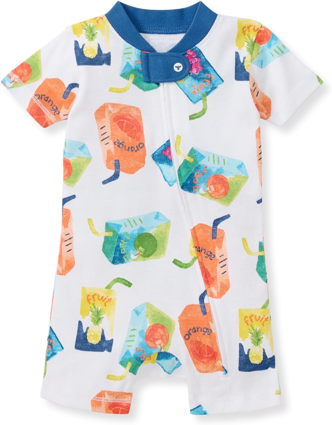 Burt's Bees Baby Pijama de manga corta, mameluco unisex de una pieza | Pijama de una sola pieza de algodón orgánico suave que proporciona una opción de cremallera para climas cálidos para bebés