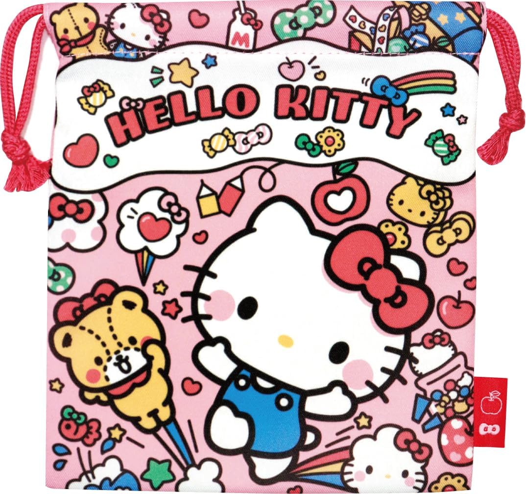 J's Planning Sanrio Drawstring Bag, Kuromi Trend, H8.3 x W7.1 inches (21 x 18 cm) FRK958