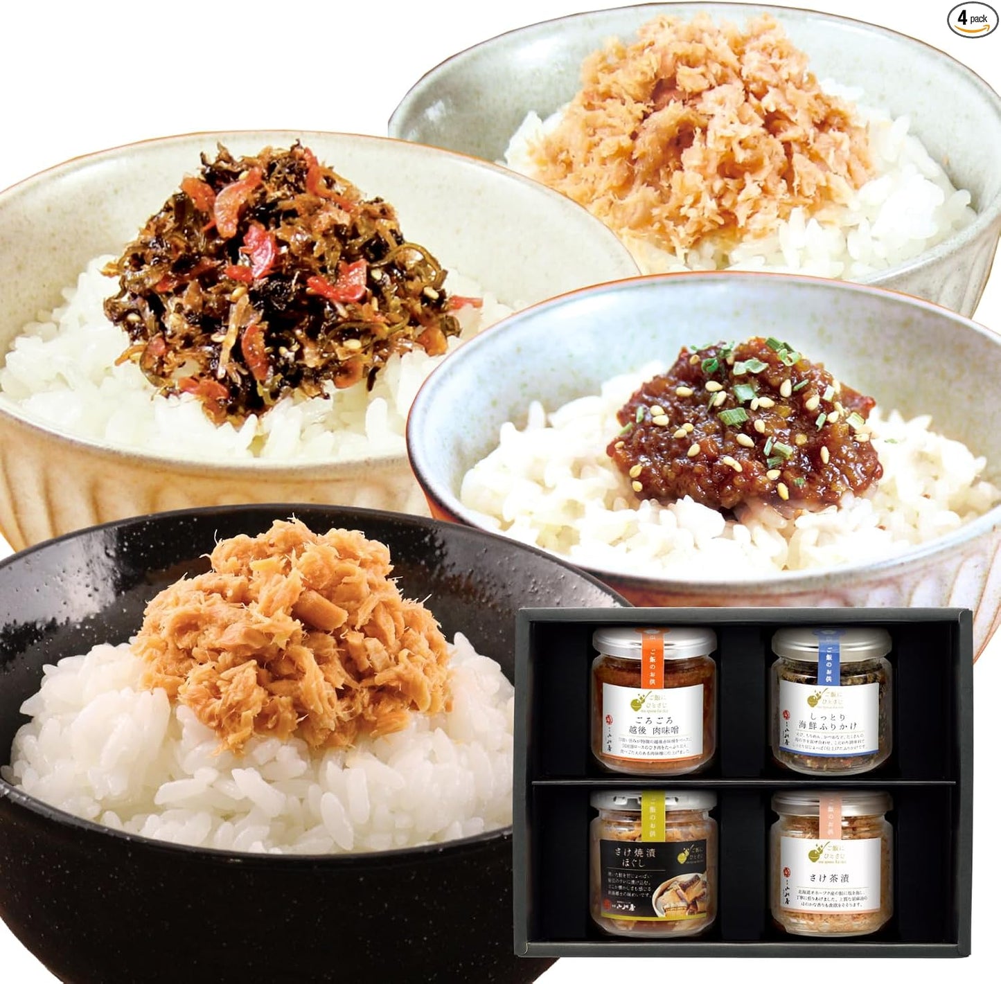 Niigata Ogawaya Rice Companion (Set of 6, Gororororo Echigo Meat Miso 2 Moist Seafood Sprinkles, Sake Chazules, Red Sake, Roasted Biscu), Gift Present, Order, Room Temperature, Thank You, Congratulations