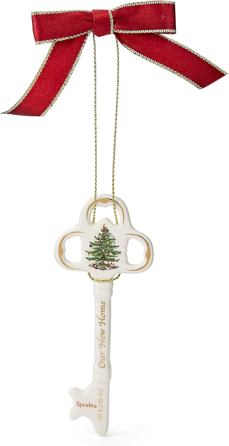 Spode Primer Adorno de Caballo 2025, Adorno de Día Festivo de Dolomite Pintado a Mano con Año Impreso, Adorno Único de Árbol de Navidad Celebrando Nuevo Hogar, Recuerdo de Vacaciones y Adorno de Árbol