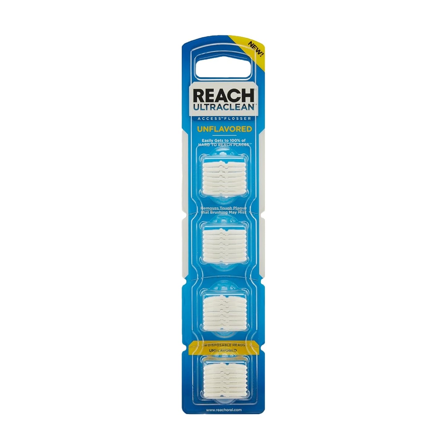 Cabezales de recambio para hilo dental Reach Ultraclean Access, menta, removedor de placa para dientes, resistente a los desgarros, para áreas de difícil acceso, cuidado bucal, sin PFAS, para adultos