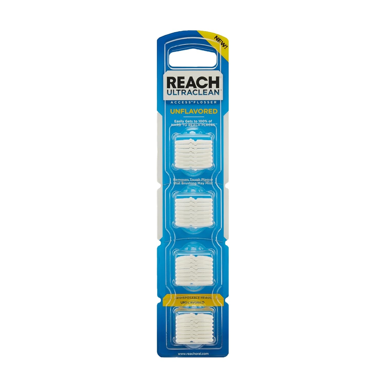 Cabezales de recambio para hilo dental Reach Ultraclean Access, menta, removedor de placa para dientes, resistente a los desgarros, para áreas de difícil acceso, cuidado bucal, sin PFAS, para adultos