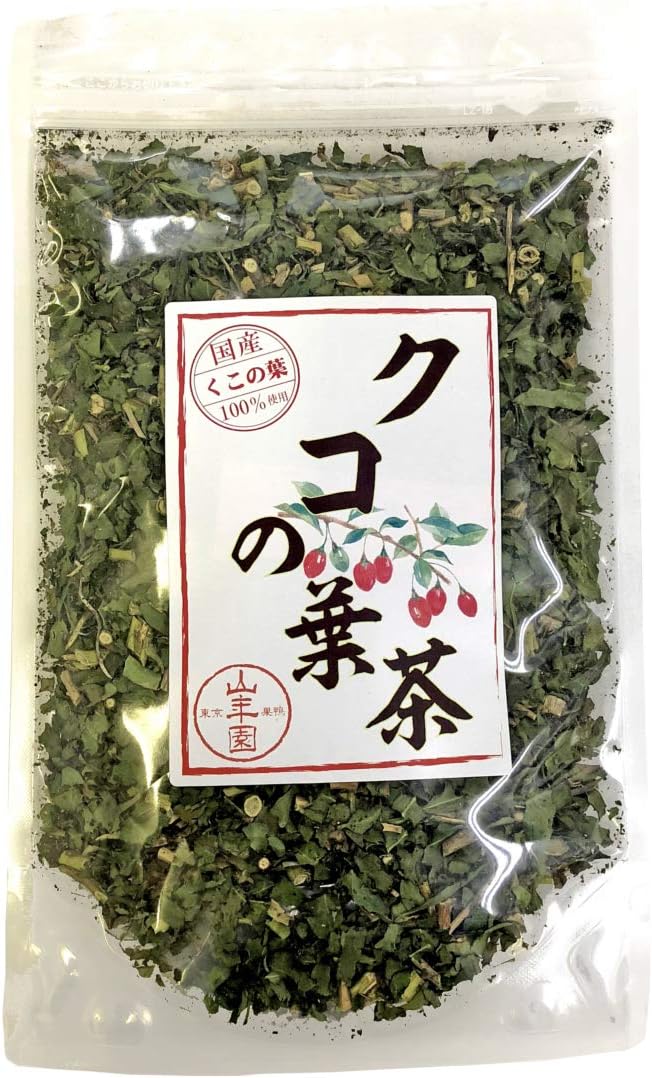 100% Japanese Wolfberry Leaf Tea, Additive-Free, 2.4 oz (70 g), Caffeinated in Miyazaki Prefecture, Sugamo Ochaya, Sannenen