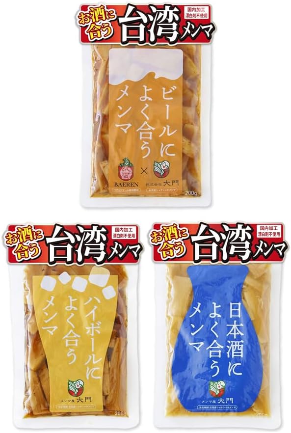 Menmaya Daimon Snacks, Goes Well with Highball, Menma 7.1 oz (200 g), Seafood Umami and Black Pepper Accented, Seasoned Extra Thick Meaty Texture, Fully Fermented Ingredients, No Bleach Used
