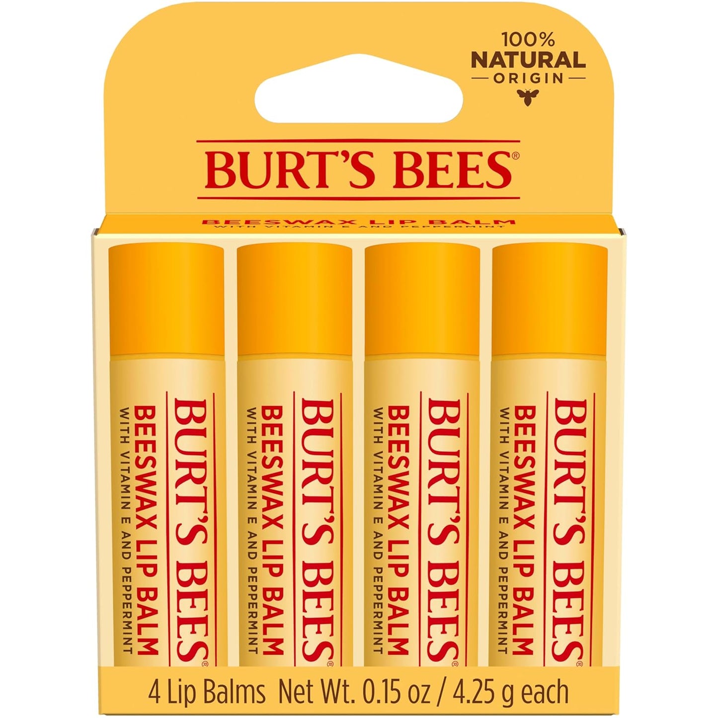 Burt's Bees 100% Natural Moisturizing Lip Balm (Original Beeswax)