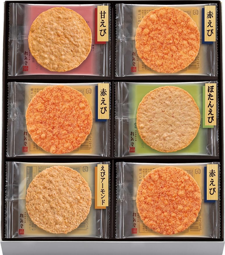 Kaishindo Roasted Assorted Shrimp Rice Crackers Gift Sweets Present Japanese Confectionery Shrimp Rice Crackers Individual Packaging Ochu-gen Offering 18 Bags