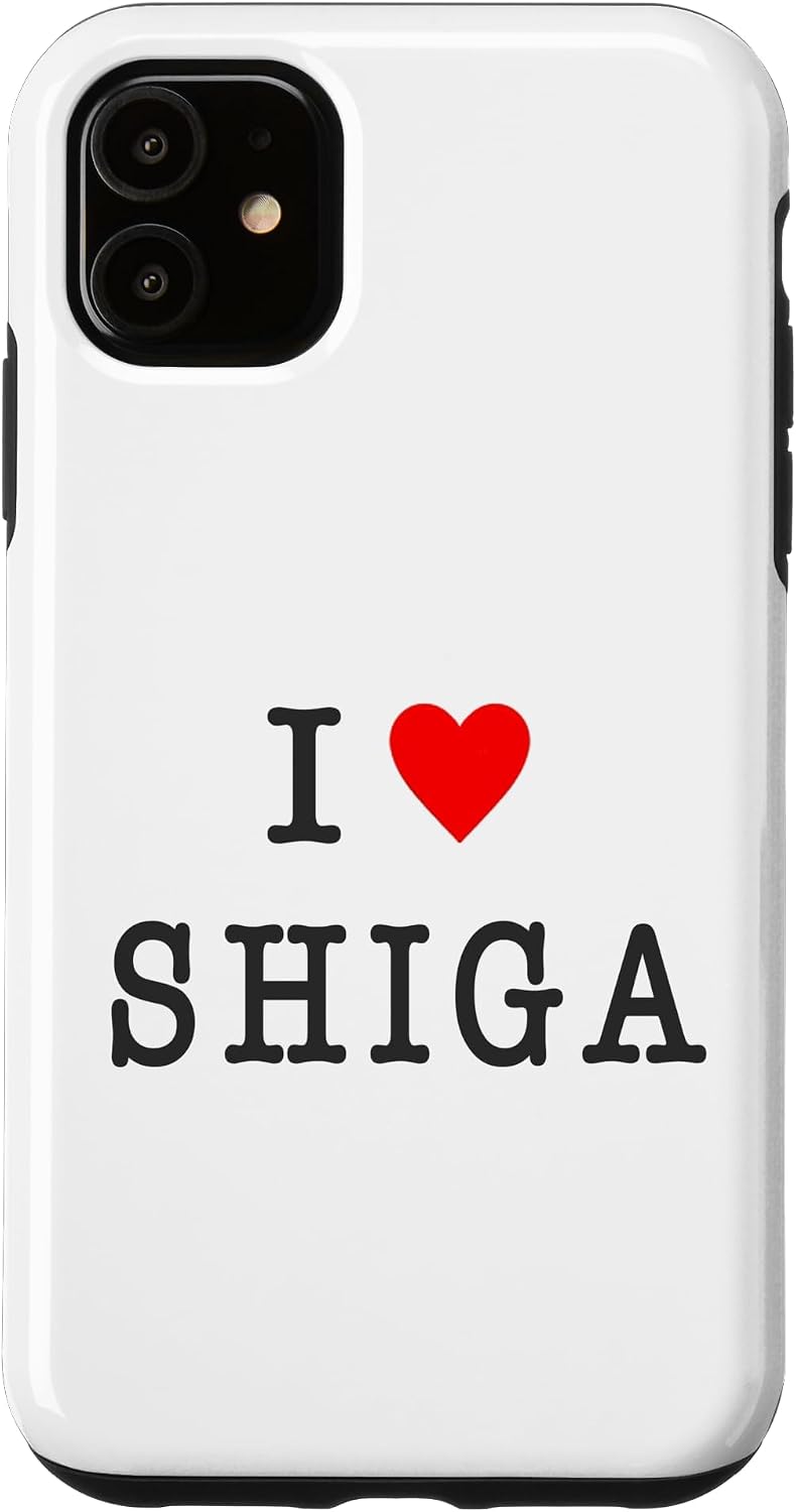 アイラブ・SHIGA 滋賀（I Love ハート）【47都道府県】ジモティ プレゼント お土産 面白 スマホケース iPhone 14 Plus 用