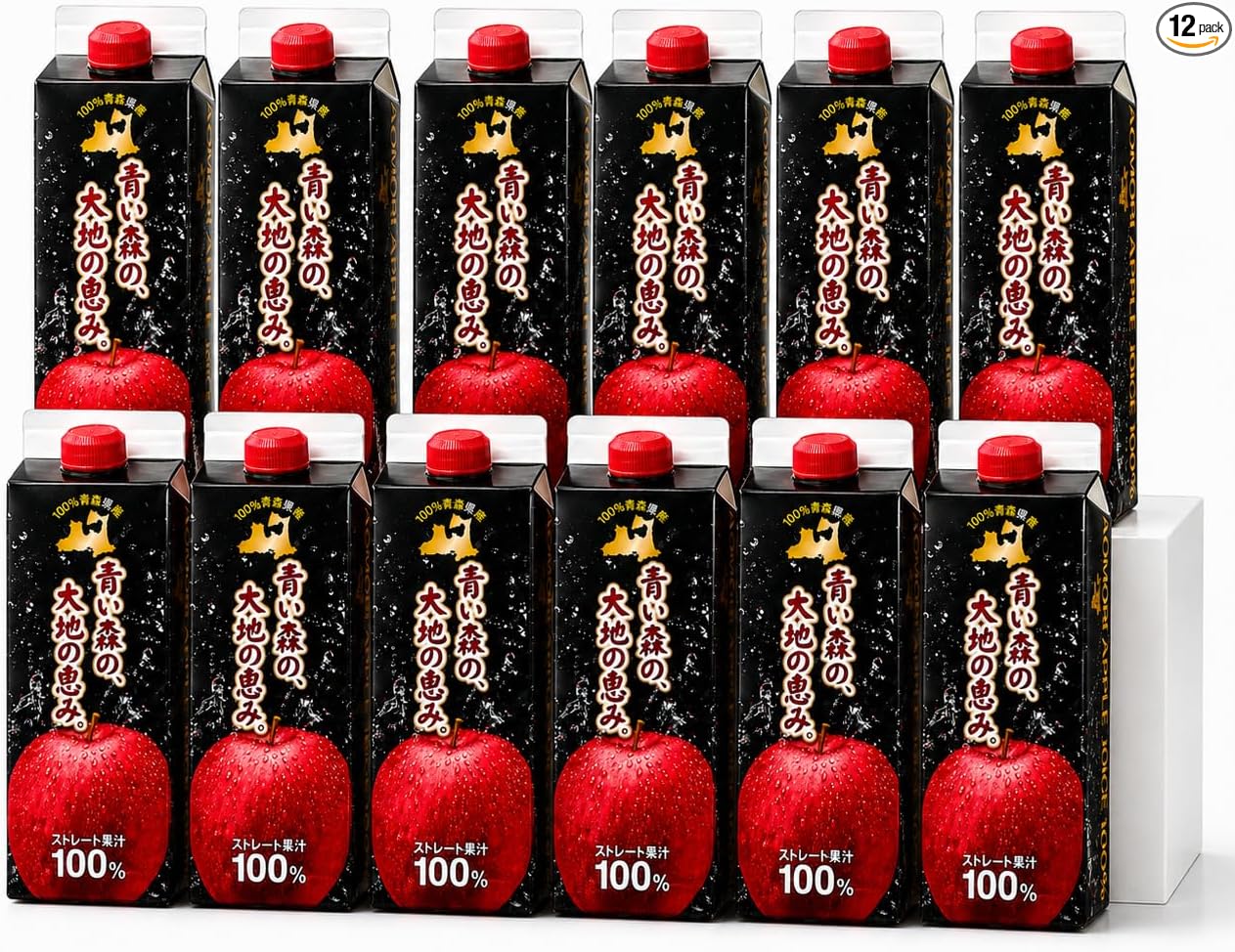 Apple Juice, Made in Aomori Prefecture, 2.3 fl oz (1 L) Bottles, 100% Straight Fruit Juice, Apple Juice, Paper Pack, 33.8 fl oz (1,000 ml) x 2 Bottles