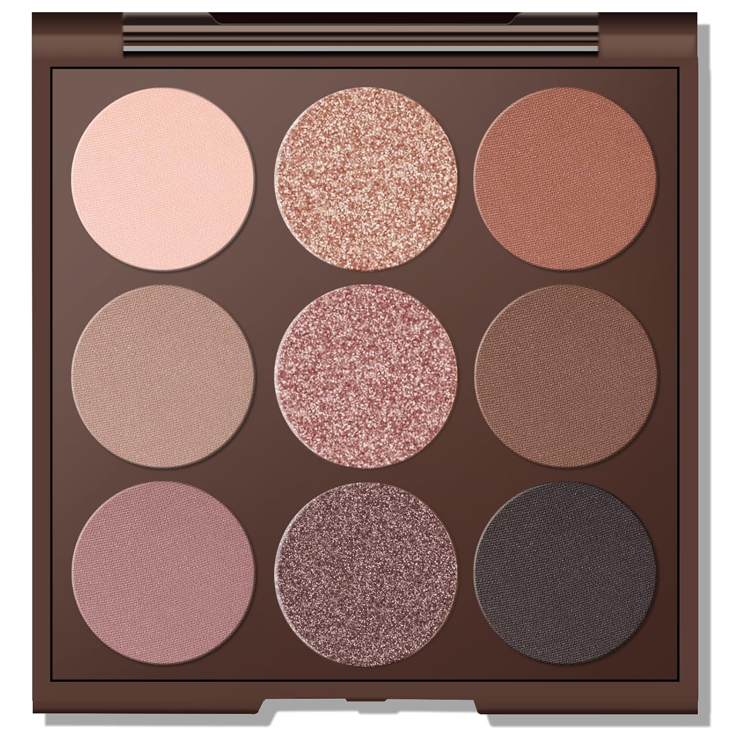 MYSTER ROSEY Paleta de sombra de ojos neutra, paleta de sombra de ojos nude, paleta de maquillaje de sombra de ojos mate con espejo, uso duradero, vegano, libre de crueldad, 0.5 onzas