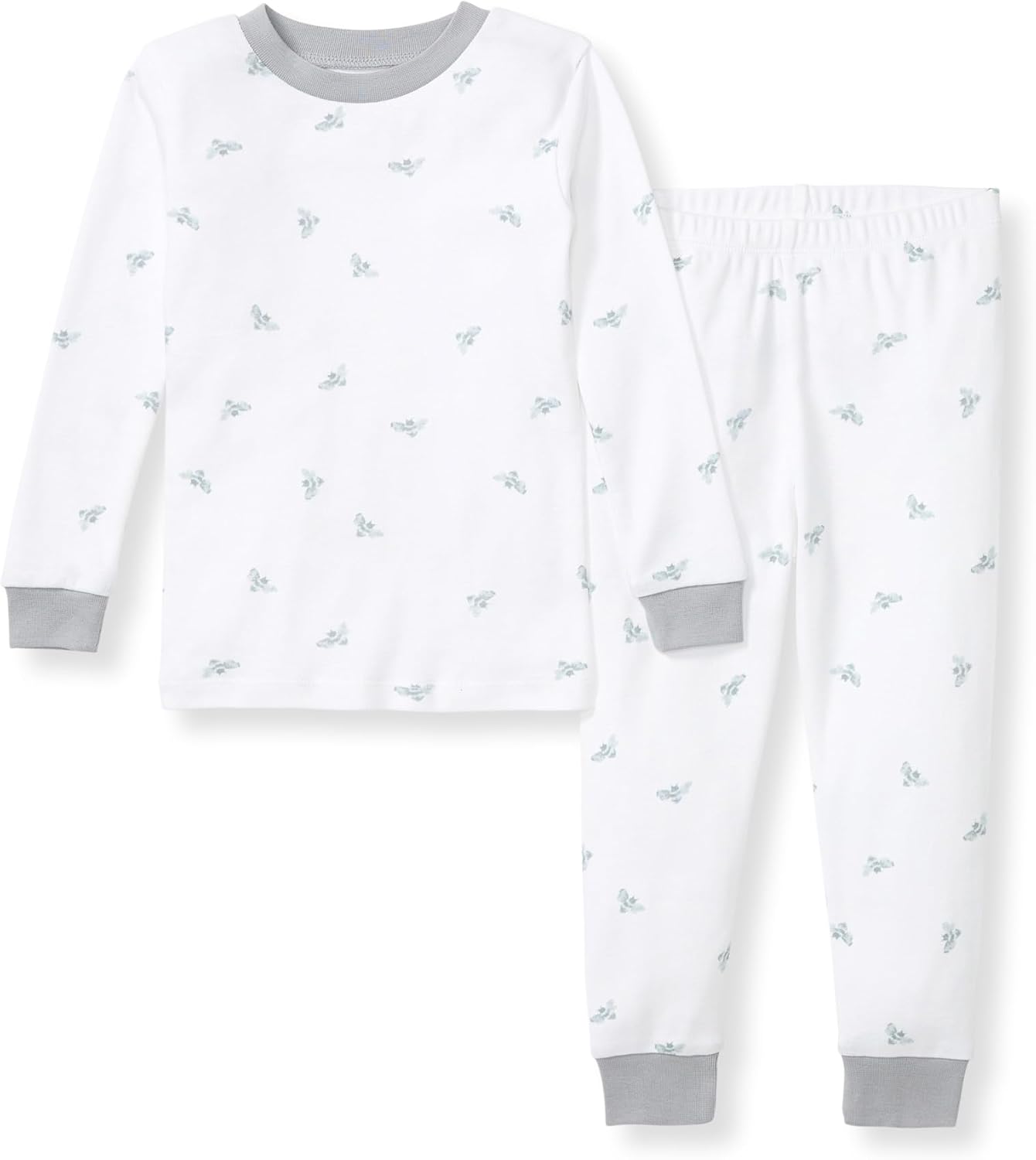 Burt's Bees Baby Pijama de algodón orgánico para niños, conjunto de pijama para niños pequeños, 2 piezas | Soft, cozy, snug fitting pajamas feature stretchy ribbed cuffs and hand painted prints to make bedtime a breeze