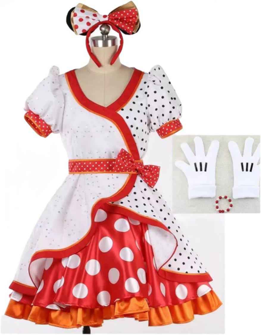 Cosplay Costume Disneyland Belly Belly Minnie, Minnie Cosplay, Full Set Anime Costume, Cultural Festival - Custom Made Available (Women's M)
