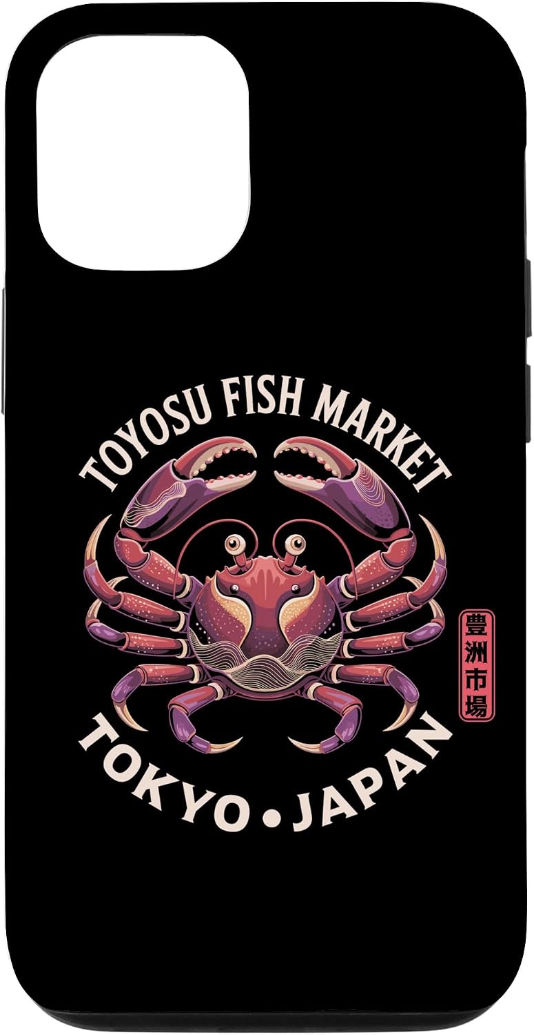 豊洲魚市場 東京ジャパン かに 漢字 お土産 スマホケース iPhone 15 Plus 用