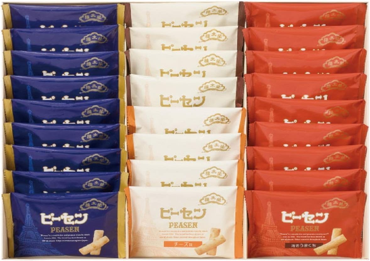 Maker Packaging, Eitaeimoto Pisen Assorted, 12 Bags, Fried Meal, Made with Glutinous Rice, 4 Bags of Peanuts, 4 Bags of Shrimp, 2 Bags of Black Pepper, 2 Bags of Cheese