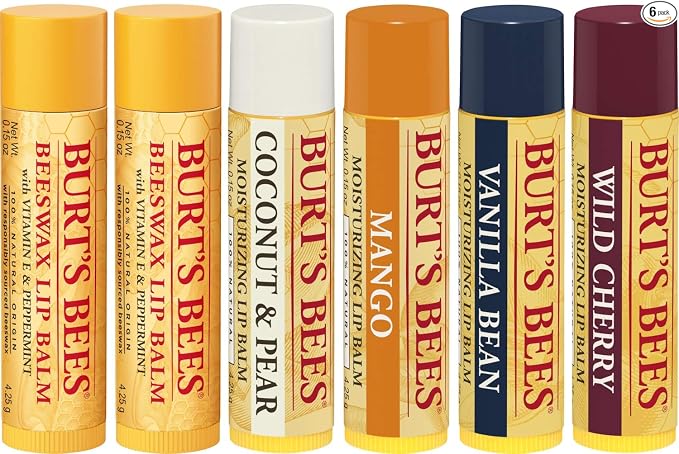 Burt's Bees Bálsamo labial de cera de abejas, hidratante labial con cera de abejas de origen responsable, sin tinte, tratamiento labial acondicionador natural, 1 tubo, 0.15 onzas.