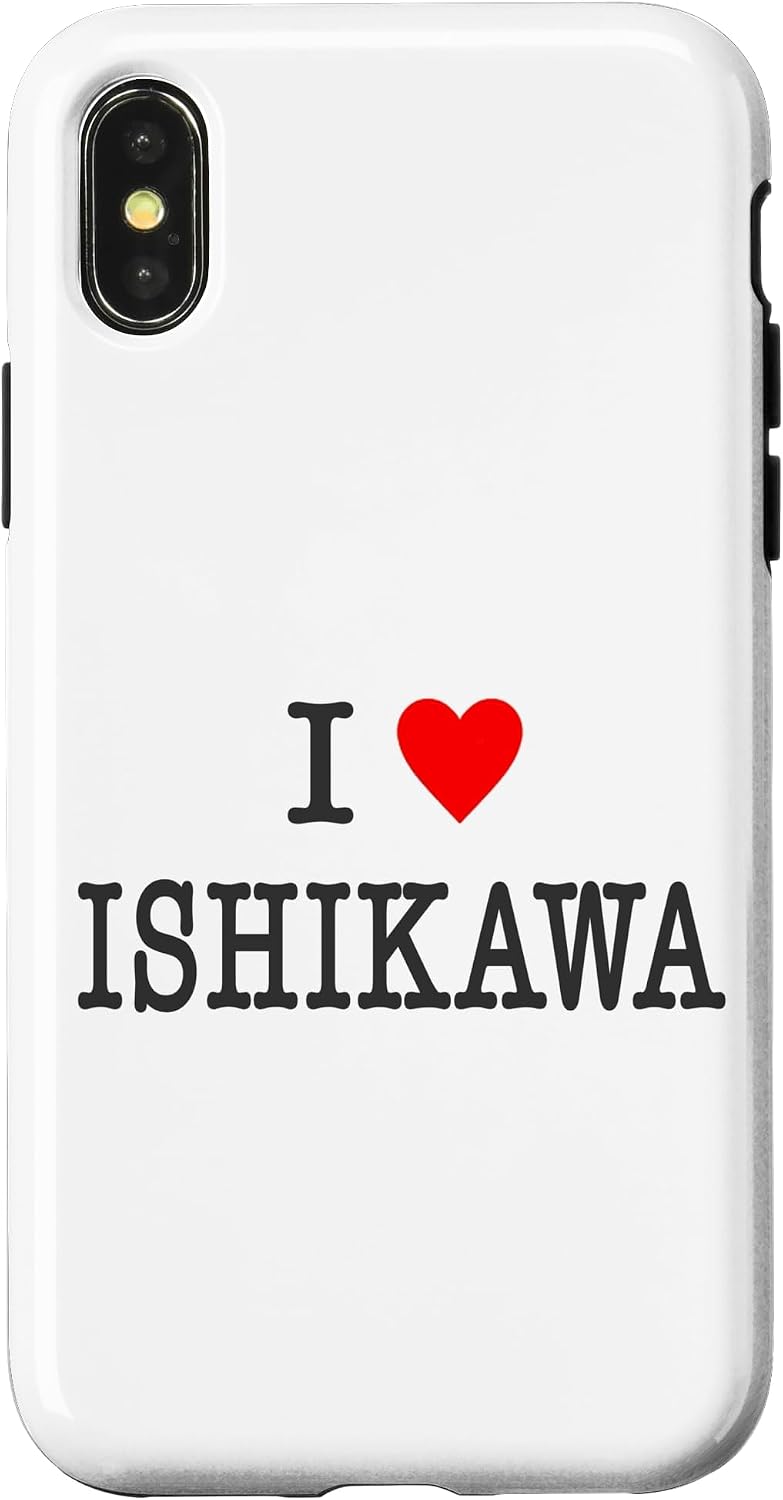 アイラブ・ISHIKAWA 石川（I Love ハート）【47都道府県】ジモT ティ 地元愛 旅行 グッズ お土産 面白 スマホケース iPhone 7 Plus/8 Plus 用
