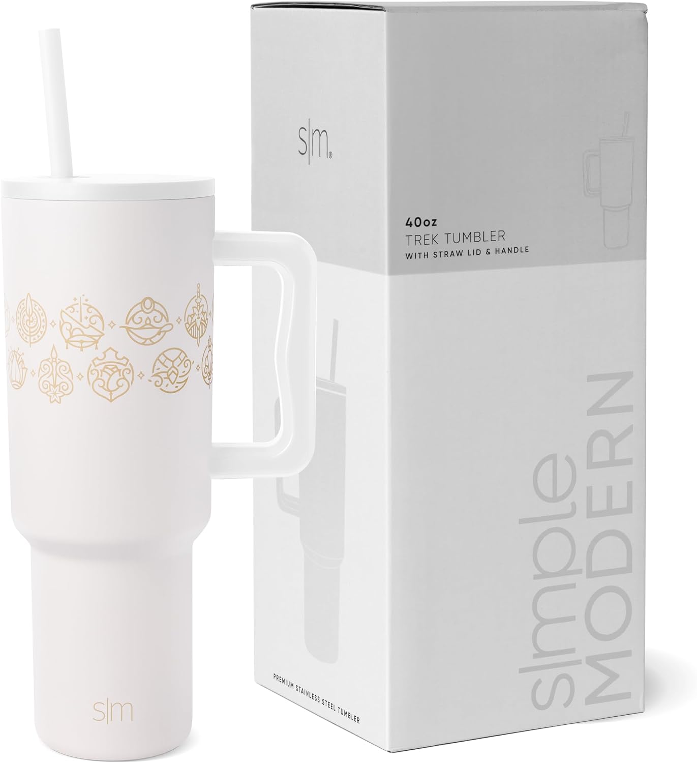 Simple Modern Disney - Vaso de 40 onzas con asa y tapa con pajilla, botella de agua reutilizable aislada de acero inoxidable de viaje, regalos para mujeres, hombres, él y ella, colección Trek, 40