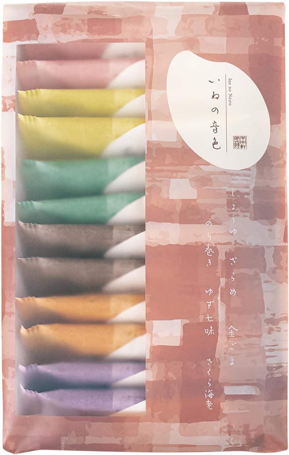 【Official】Chuoken Senbei Ine no Oto (60 Pieces) 6-Flavor Senbei Assortment, Rice Crackers, Gift Exchange, Okaki, Individually Wrapped Souvenir, Hand-Delivered Gift, Confectionery, Offering, Year-End