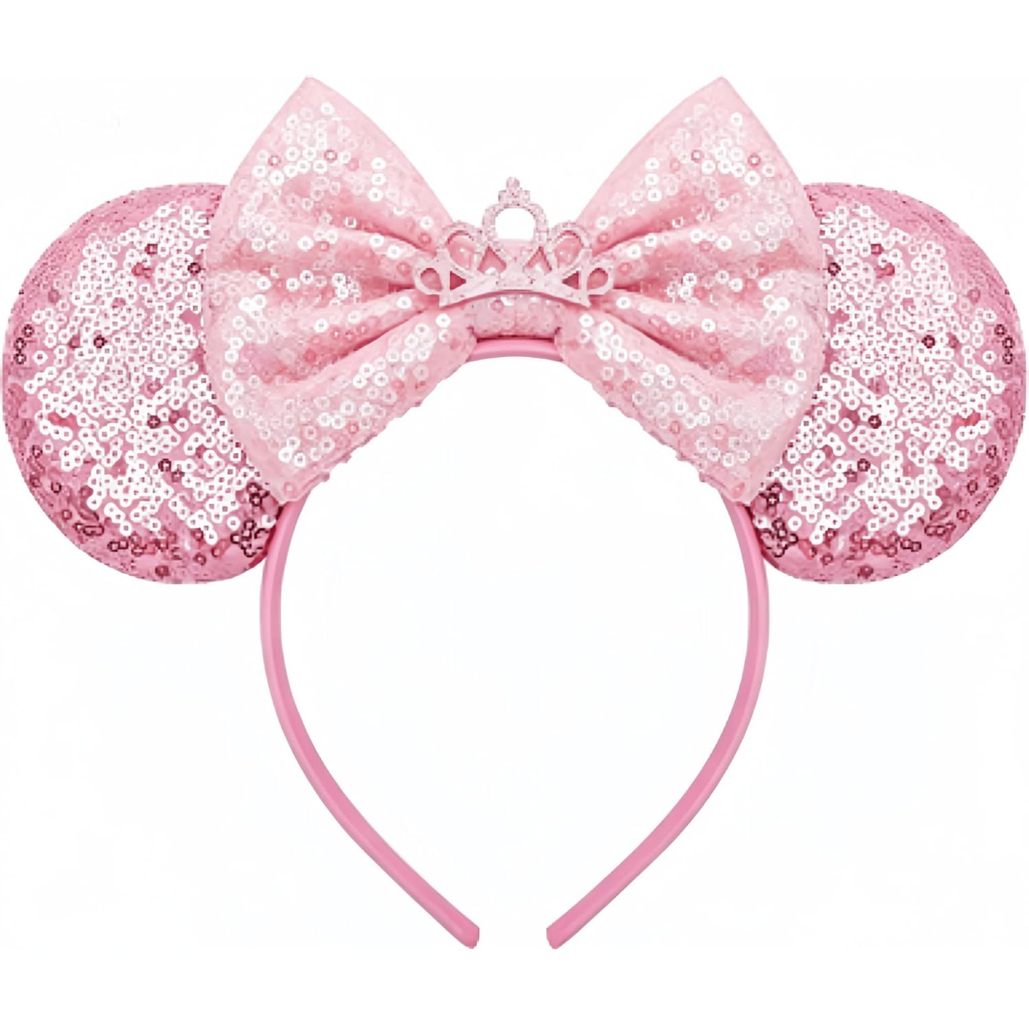 Diadema de Orejas de Ratón Hecho a Mano, Orejas del Mejor Día de la Historia para Fiesta, Viaje, Parques, CospLay, Esenciales (Mejor Día de la Historia - Rosa)