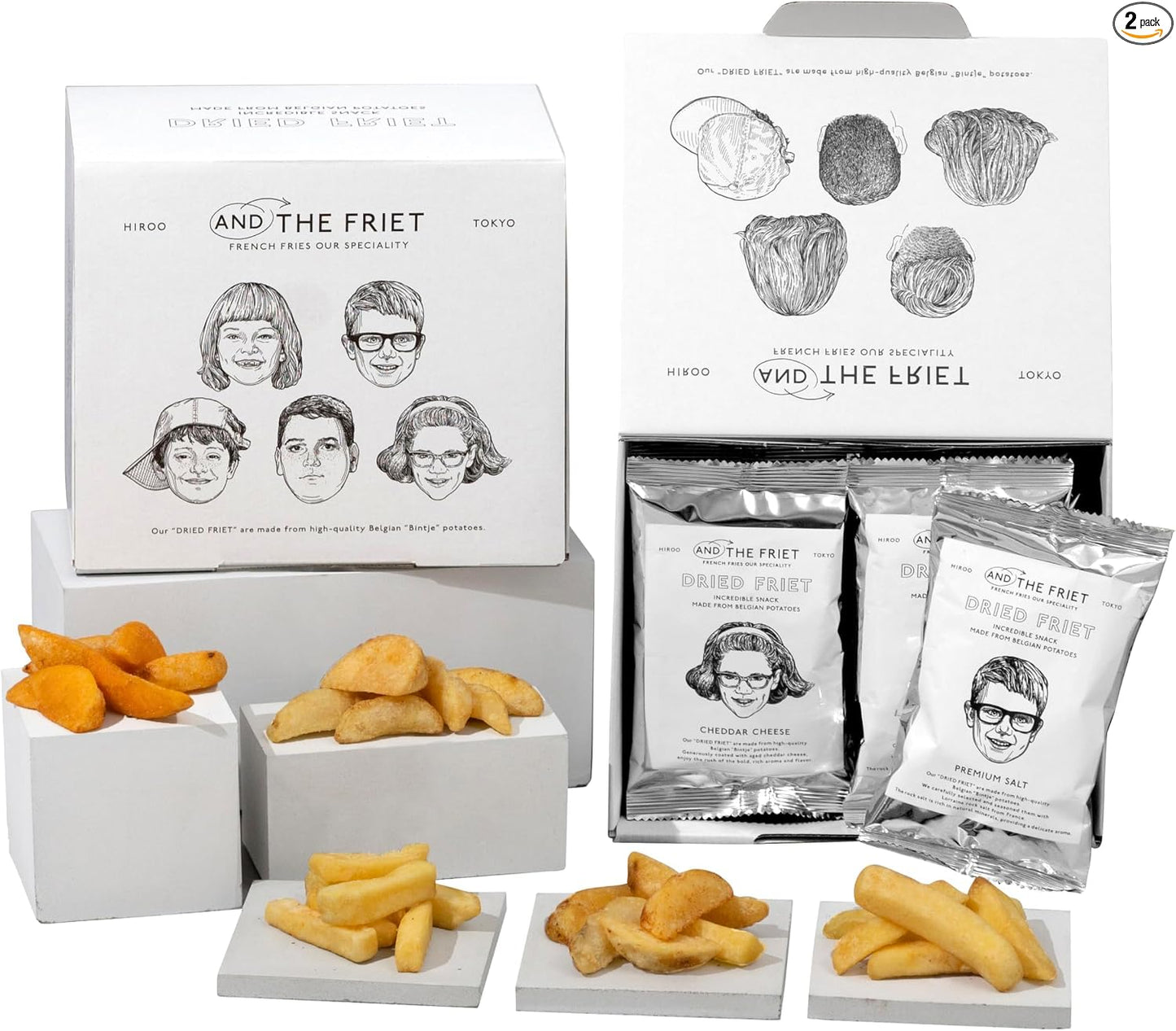 AND THE FRIET アンド・ザ・フリット Mini 10-Piece Dried Fries Individually Wrapped, Seasonal Winter Gift, Souvenir, Sweets, Potato Chips, Assortment, Tokyo Souvenir, Return Gift