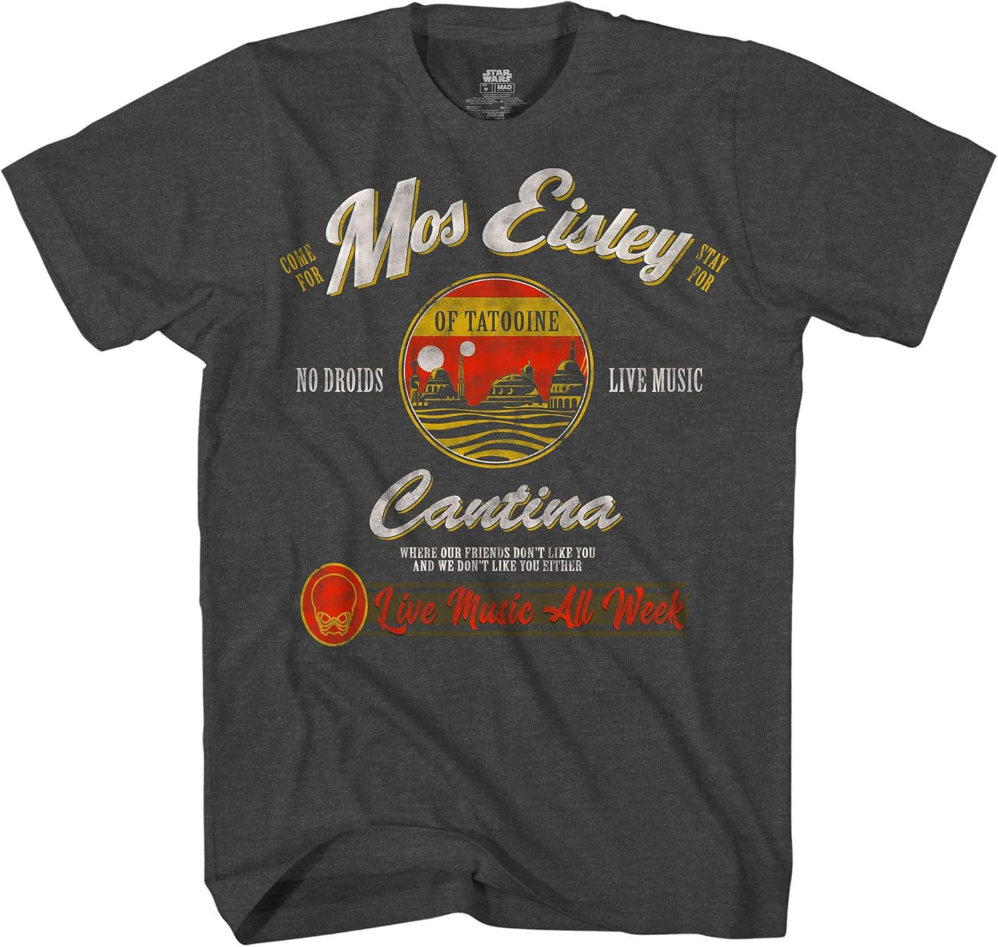 STAR WARS Mos Eisley Cantina Tatooine Camiseta Gráfica para Hombre Adulto