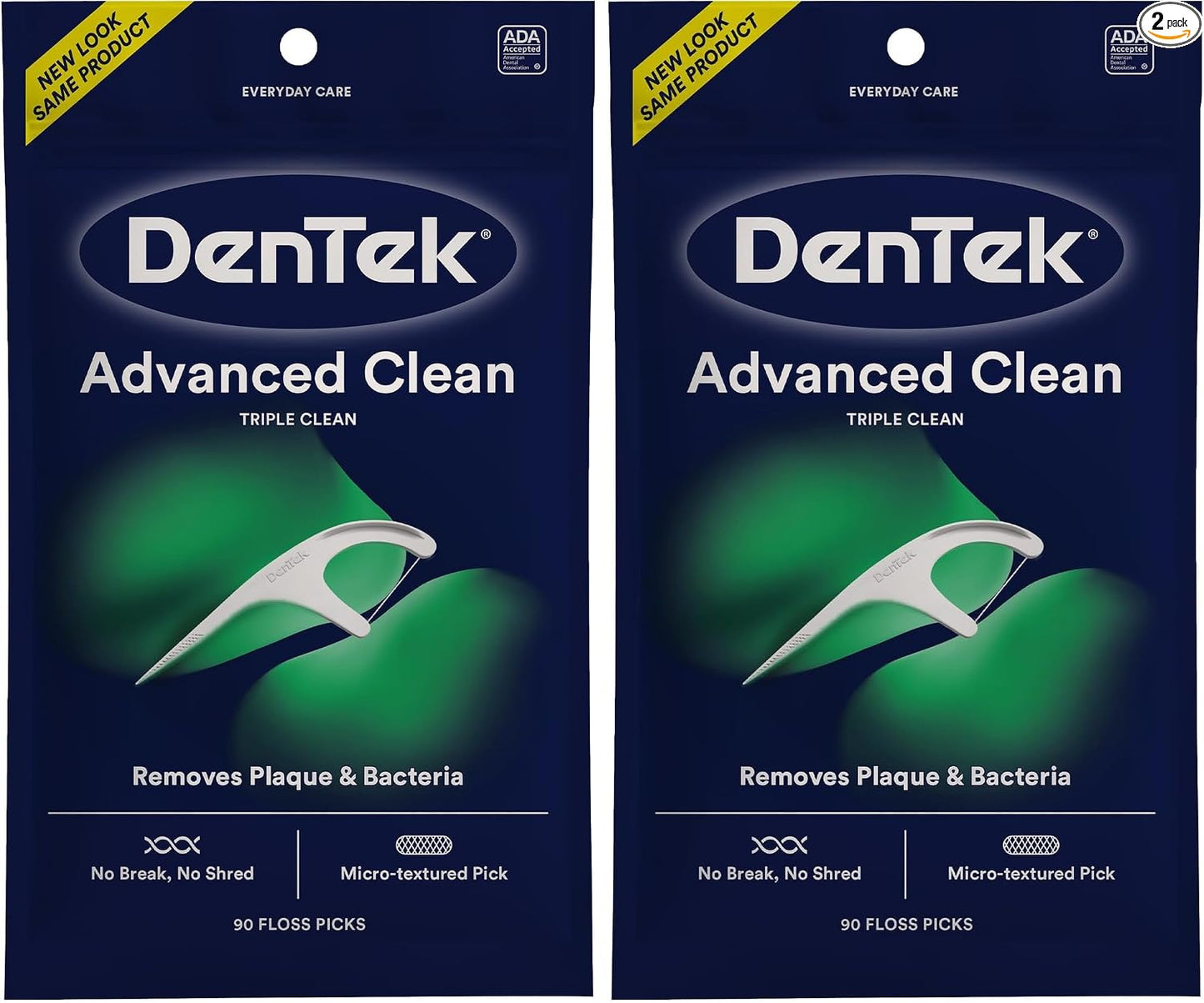 DenTek - Selecciones de hilo dental de limpieza avanzada Triple Clean, sin roturas y sin deshilachado, 150 unidades (el empaque puede variar)