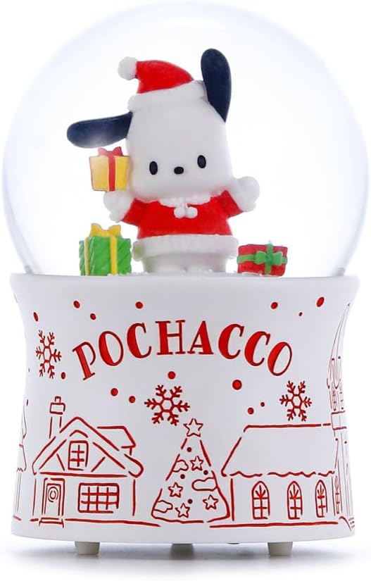 Sanrio Characters x JARLL KT22113-JP Cinnamon Roll Christmas Sleigh Snow Globe Music Box Interior Figurine Decoration Present Wedding Gift Birthday Approx. 7.1 inches (18 cm) Height