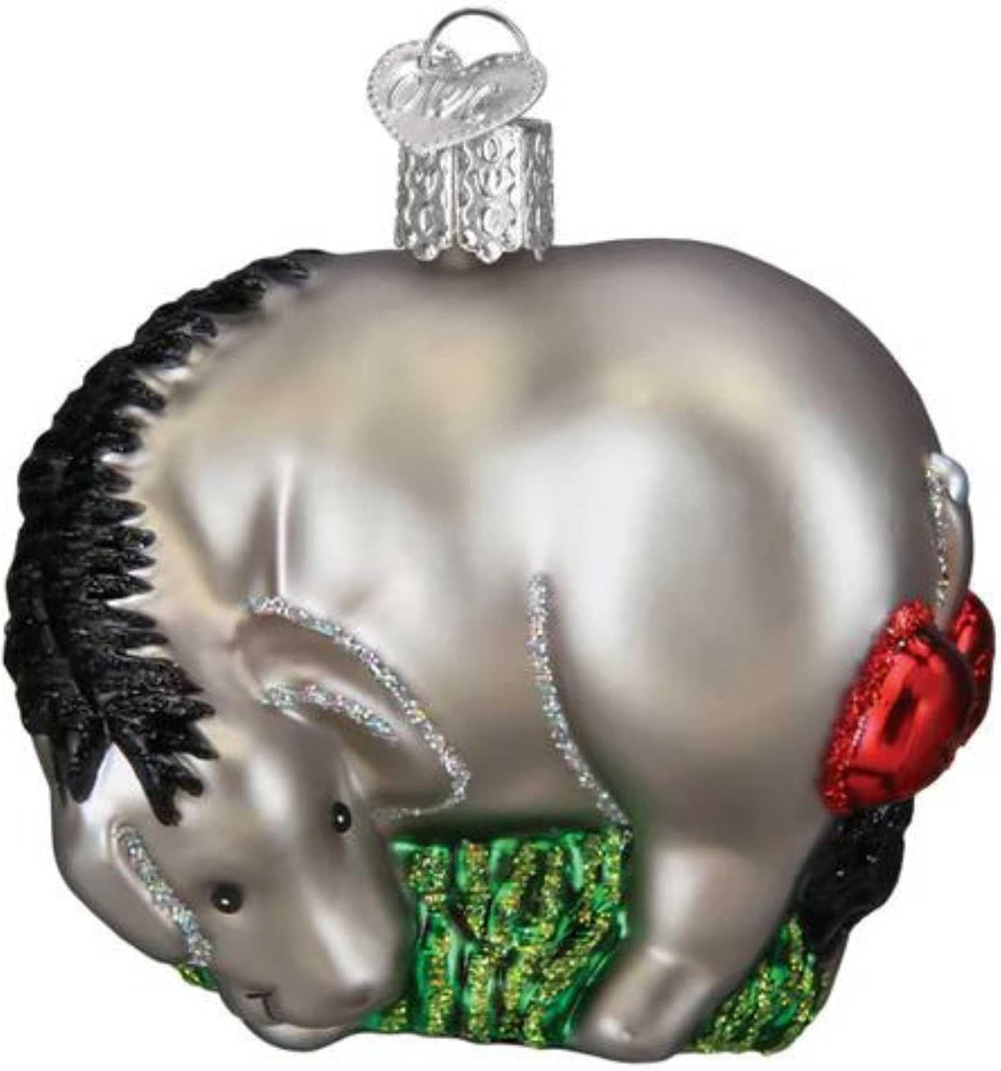 Old World Christmas - Adorno de vidrio soplado Eeyore para árbol de Navidad, decoración festiva hecha a mano, colección Winnie The Pooh